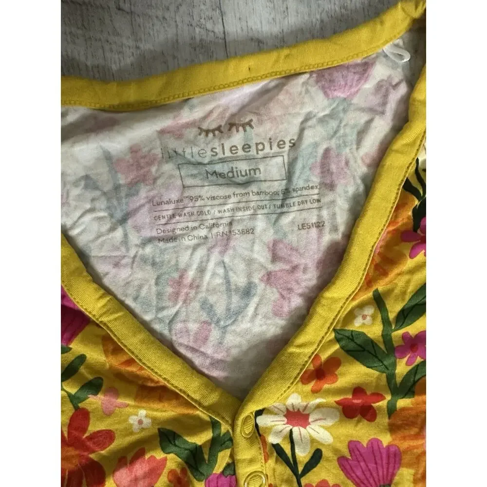 NWT Little Sleepies Sunny Garden Bamboo Pajama Set Women Pants Large Top Medium